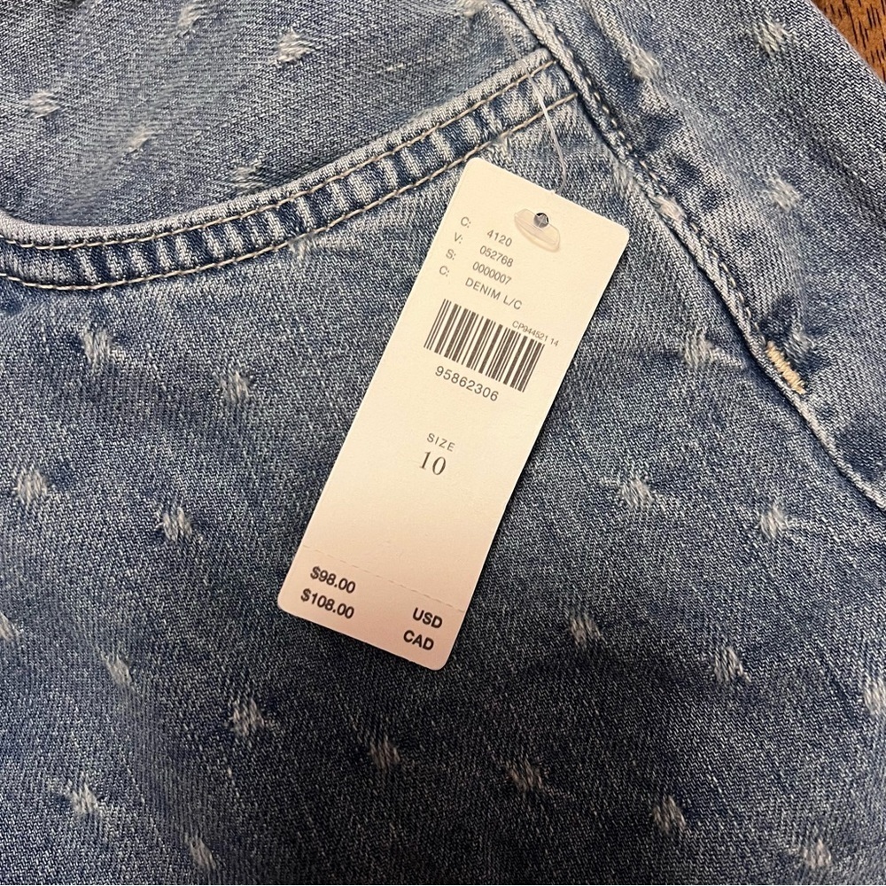 NWT ANTHROPOLOGIE PILCRO JACQUARD DENIM MINI SKIRT SIZE 10 - Picture 7 of 13
